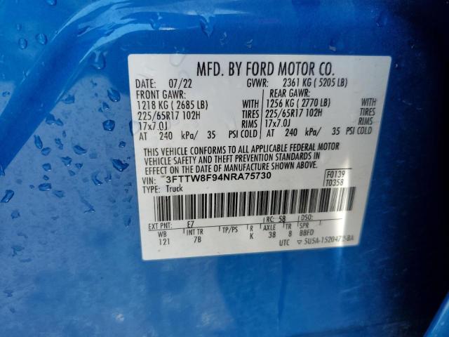 2022 FORD MAVERICK X - 3FTTW8F94NRA75730