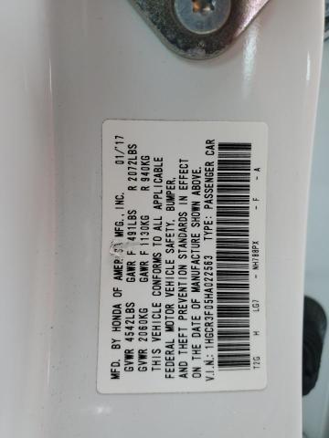 2017 HONDA ACCORD EXL - 1HGCR3F05HA022563