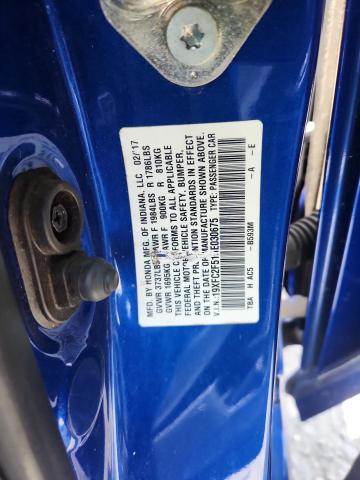 2017 HONDA CIVIC LX 19XFC2F51HE030675