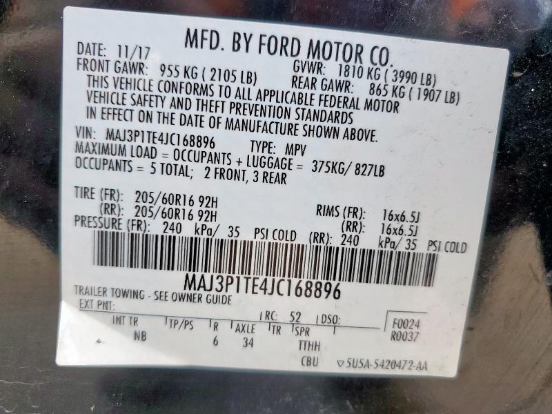 2018 FORD ECOSPORT S - MAJ3P1TE4JC168896