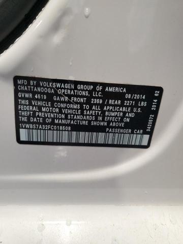 2015 VOLKSWAGEN PASSAT SE 1VWBS7A32FC018508