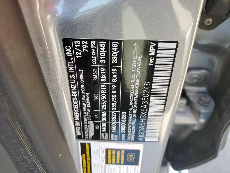 2014 MERCEDES-BENZ ML 350 4MA - 4JGDA5HBXEA350248