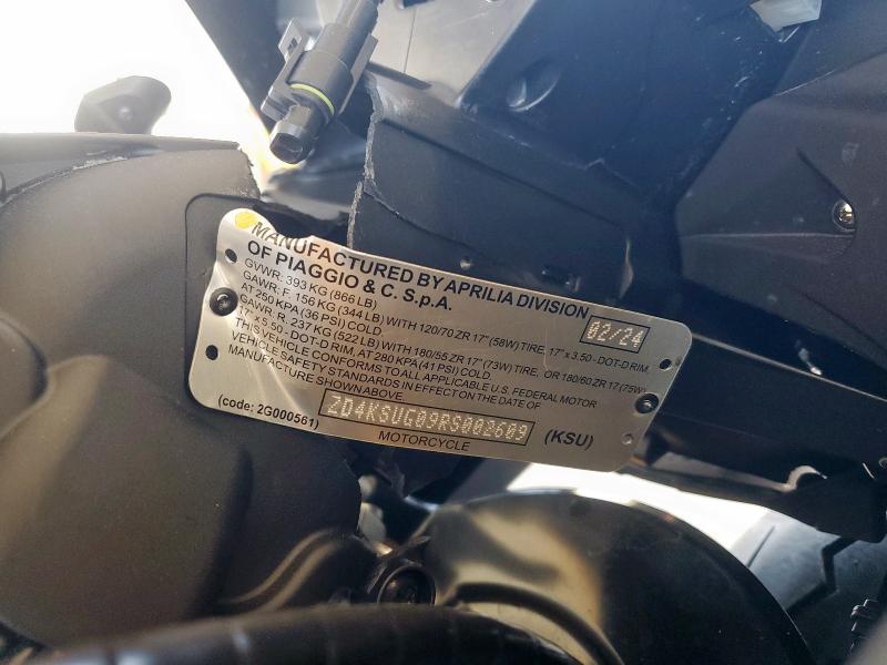 2024 APRILIA RS 660 ZD4KSUG09RS002609