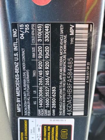 2015 MERCEDES-BENZ ML 350 4MATIC 4JGDA5HB8FA584485