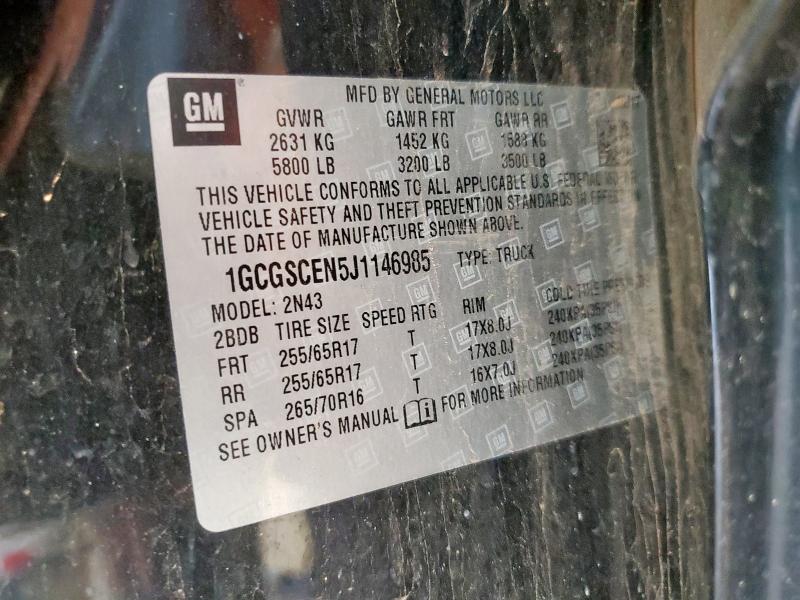 2018 CHEVROLET COLORADO L 1GCGSCEN5J1146985