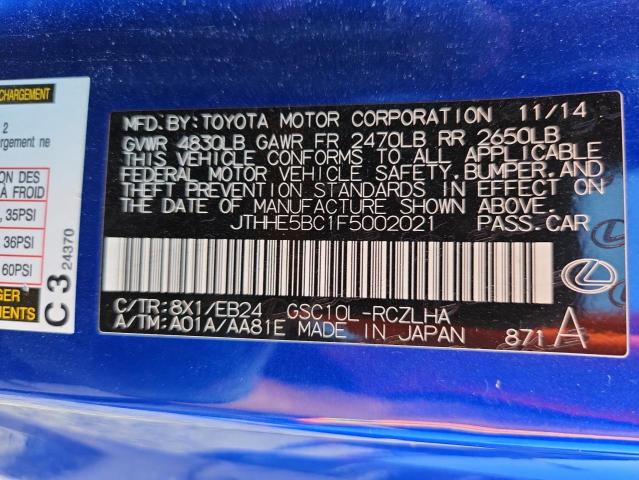 2015 LEXUS RC 350 JTHHE5BC1F5002021