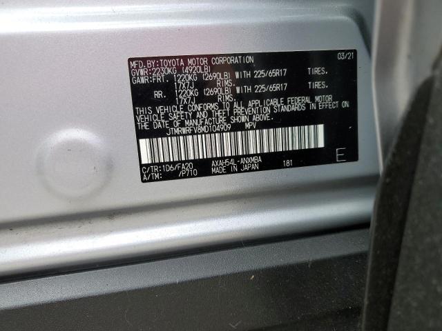 2021 TOYOTA RAV4 XLE - JTMRWRFV8MD104909