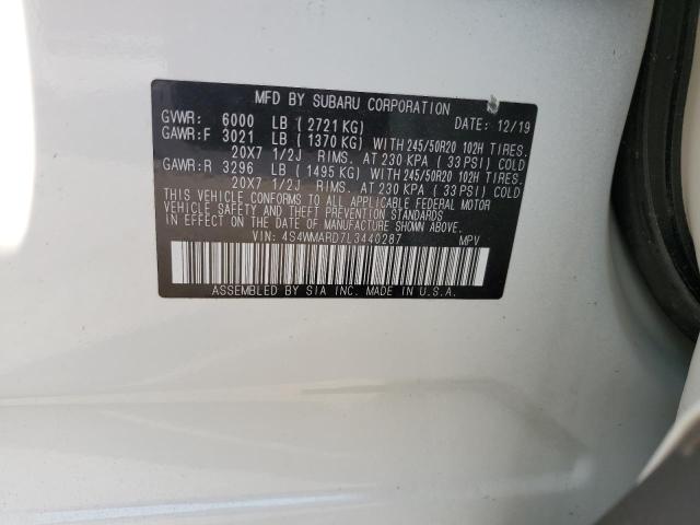 2020 SUBARU ASCENT TOU 4S4WMARD7L3440287