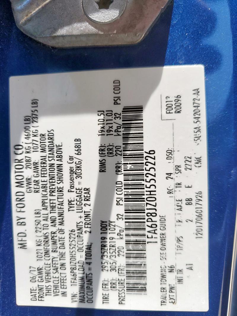 2017 FORD MUSTANG SH 1FA6P8JZ0H5525226