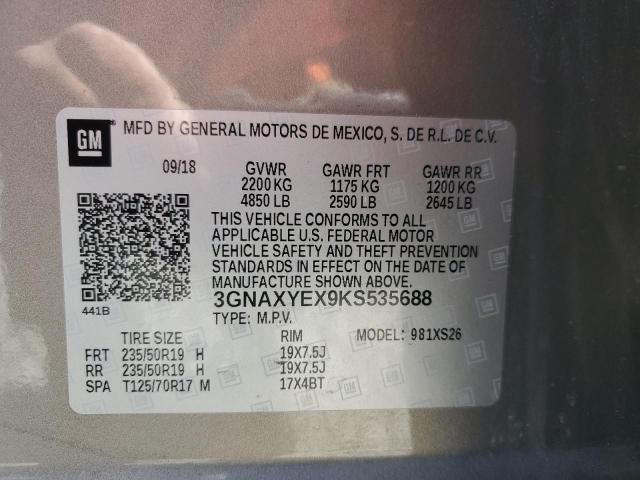 2019 CHEVROLET EQUINOX PR 3GNAXYEX9KS535688