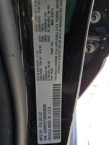 2021 RAM 1500 LARAM 1C6RREDT3MN628598