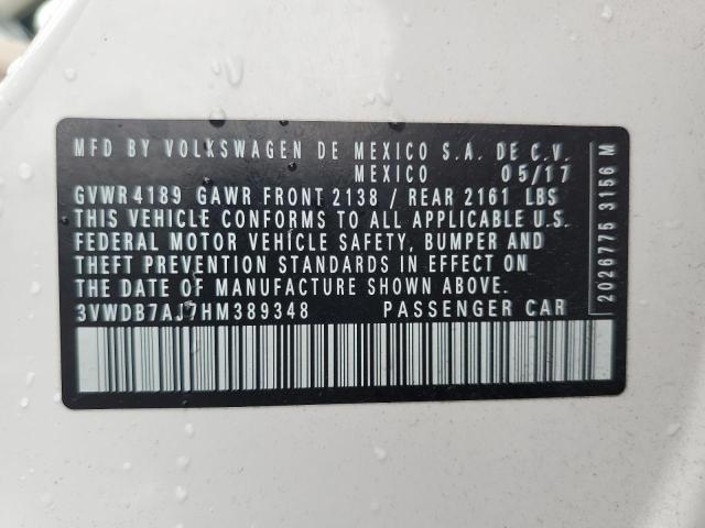 2017 VOLKSWAGEN JETTA SE - 3VWDB7AJ7HM389348