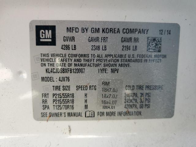 2015 BUICK ENCORE PRE KL4CJDSBXFB120007