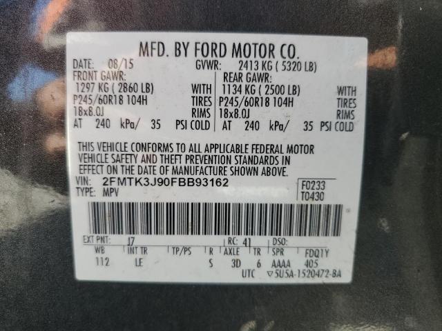 2015 FORD EDGE SEL 2FMTK3J90FBB93162
