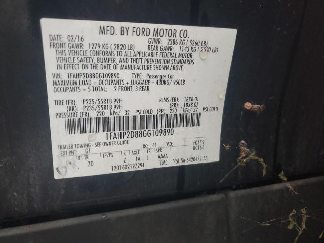 2016 FORD TAURUS SE 1FAHP2D88GG109890