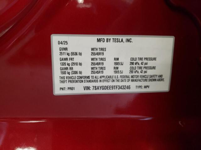 2026 TESLA MODEL Y 7SAYGDEE9TF343246