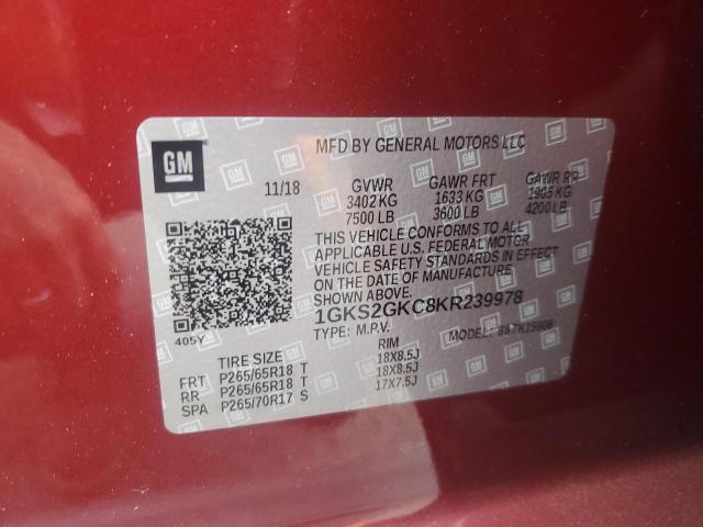 2019 GMC YUKON XL K 1GKS2GKC8KR239978