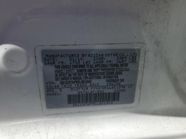2014 NISSAN VERSA S - 3N1CN7AP9EL851343