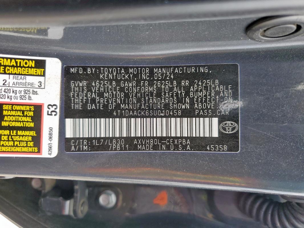 2025 TOYOTA CAMRY XSE 4T1DAACK6SU010458