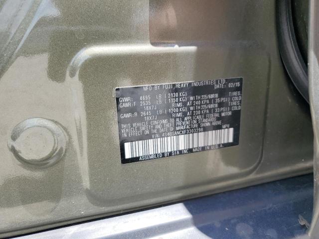 2015 SUBARU OUTBACK 2.5I LIMITED 4S4BSANCXF3303298