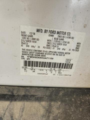 2019 FORD EXPLORER XLT 1FM5K8D8XKGA71159