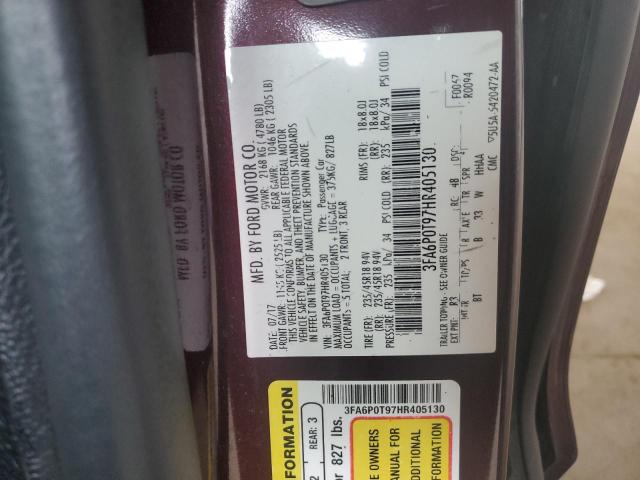 2017 FORD FUSION SE - 3FA6P0T97HR405130