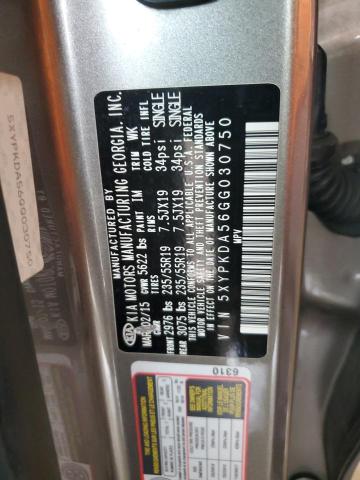 2016 KIA SORENTO SX 5XYPKDA56GG030750