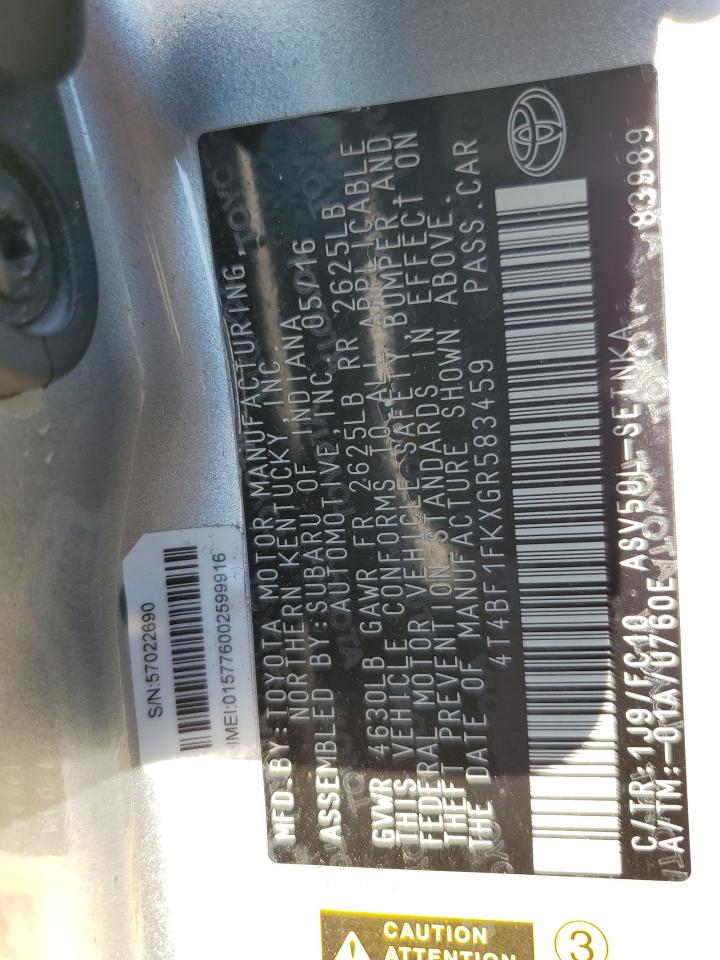 Toyota Camry le 2016