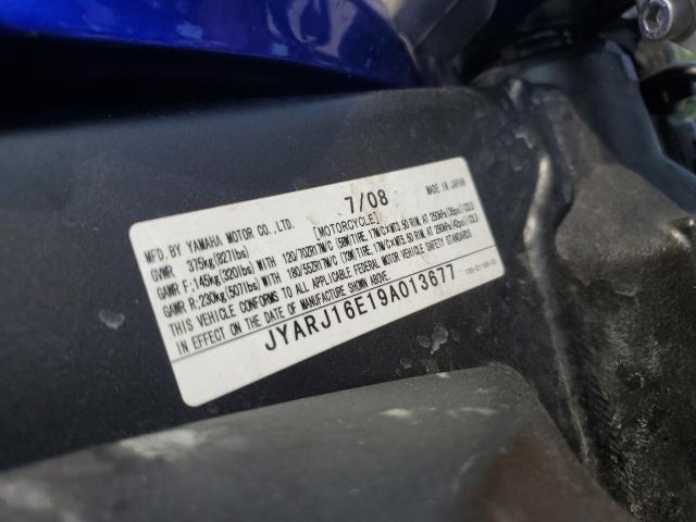 2009 YAMAHA YZFR6 JYARJ16E19A013677