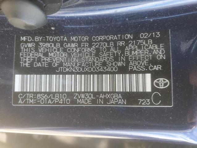 2013 TOYOTA PRIUS - JTDKN3DUXD0343400