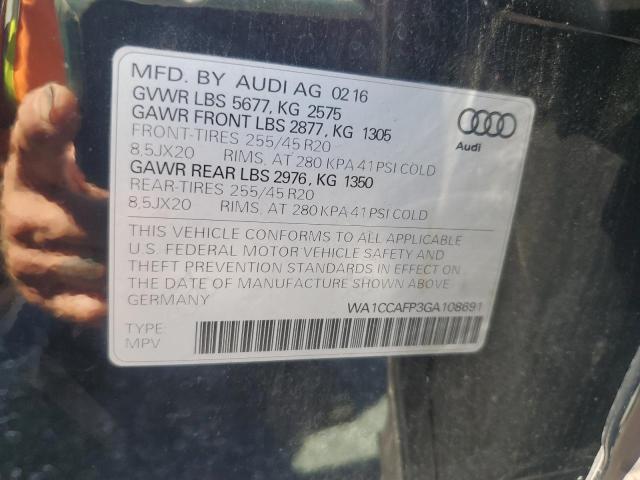 2016 AUDI SQ5 PREMIU WA1CCAFP3GA108691