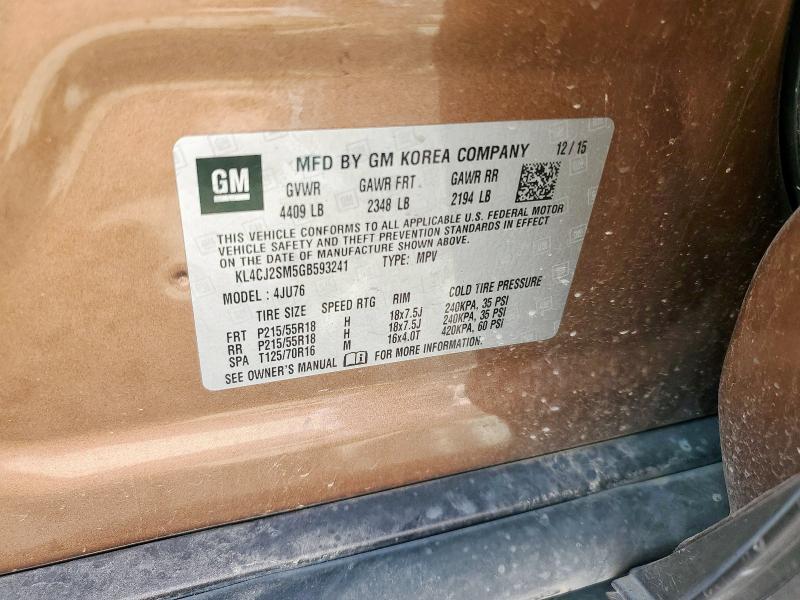 2016 BUICK ENCORE SPO - KL4CJ2SM5GB593241