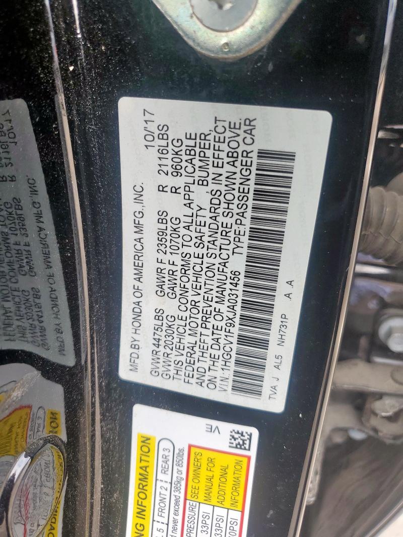 2018 HONDA ACCORD TOU - 1HGCV1F9XJA031456