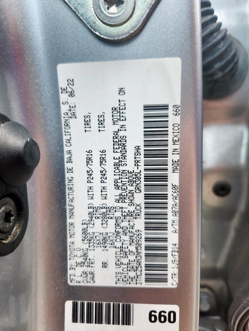 2022 TOYOTA TACOMA DOU - 3TMCZ5AN3NM509269