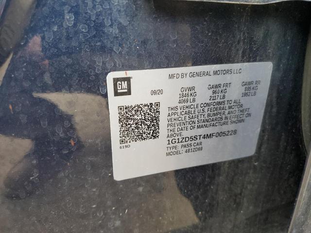 2021 CHEVROLET MALIBU LT 1G1ZD5ST4MF005228