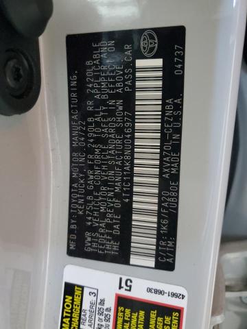 2022 TOYOTA CAMRY LE 4T1C11AK8NU046977