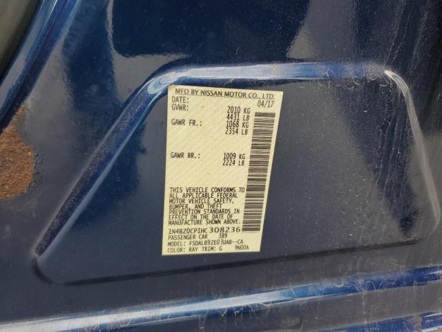 2017 NISSAN LEAF S 1N4BZ0CP1HC308236