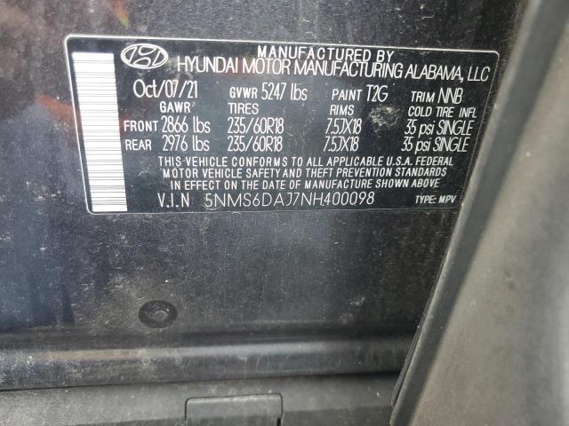 2022 HYUNDAI SANTA FE S 5NMS6DAJ7NH400098