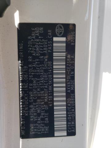 2019 TOYOTA CAMRY L - 4T1B11HK1KU814506
