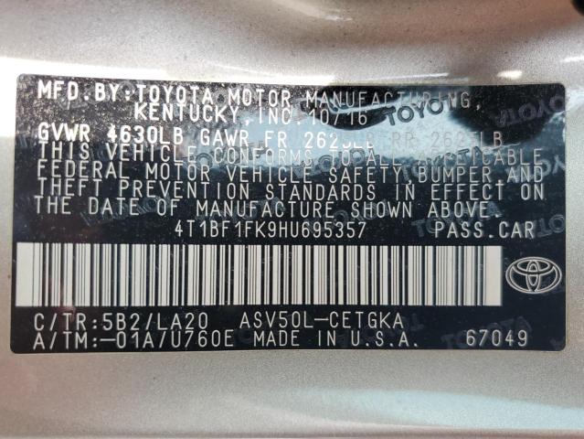 2017 TOYOTA CAMRY LE - 4T1BF1FK9HU695357