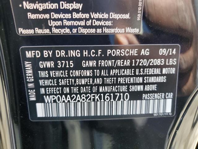 2015 PORSCHE CAYMAN - WP0AA2A82FK161710