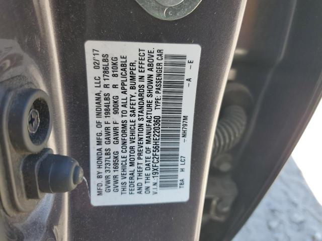2017 HONDA CIVIC LX 19XFC2F56HE220360