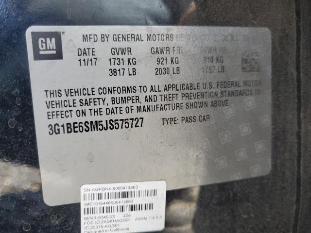 2018 CHEVROLET CRUZE LT - 3G1BE6SM5JS575727