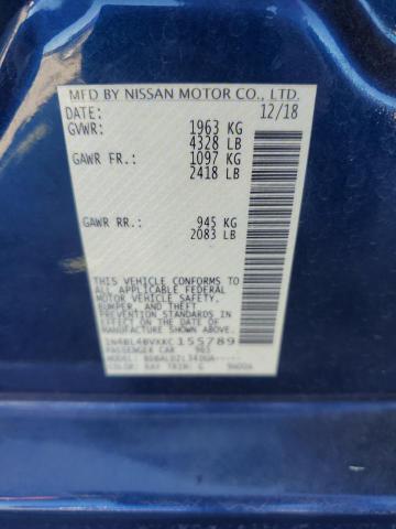 2019 NISSAN ALTIMA S 1N4BL4BVXKC155789