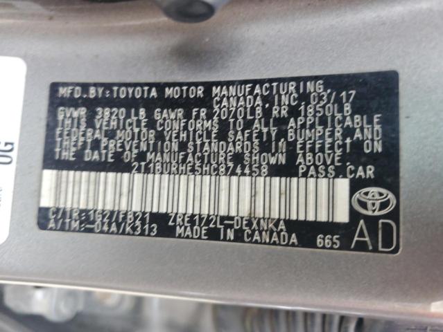 2017 TOYOTA COROLLA L - 2T1BURHE5HC874458