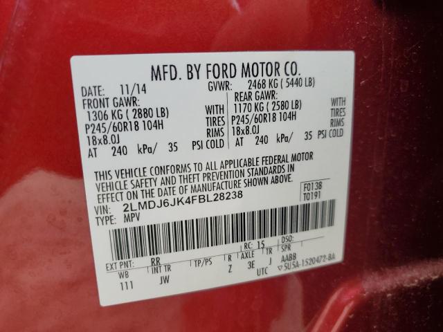 2015 LINCOLN MKX 2LMDJ6JK4FBL28238