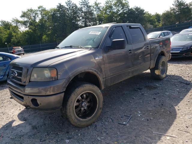 FORD F150 SUPER 2008 gray crew pic gas 1FTPW14588FB27483 photo #1