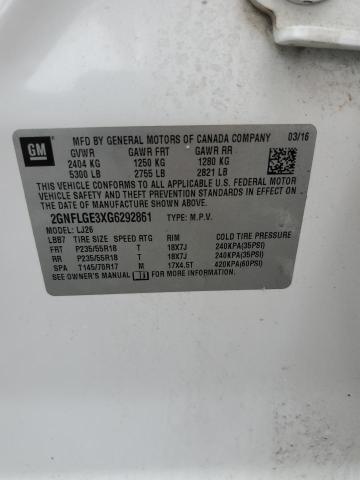 2016 CHEVROLET EQUINOX LTZ 2GNFLGE3XG6292861