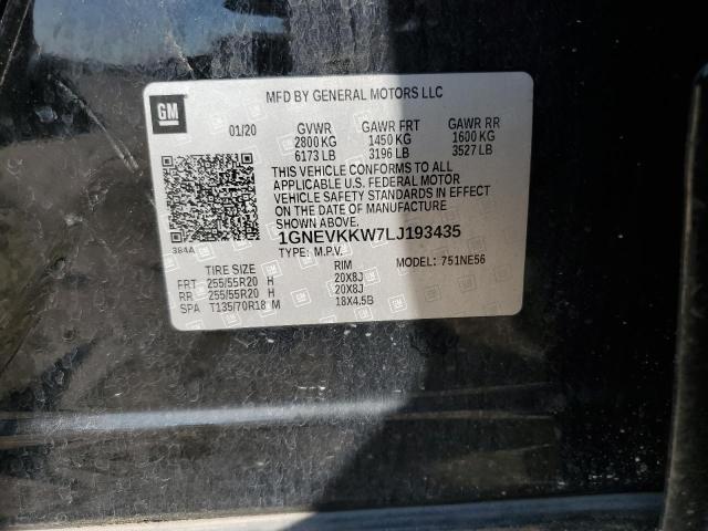 2020 CHEVROLET TRAVERSE PREMIER 1GNEVKKW7LJ193435