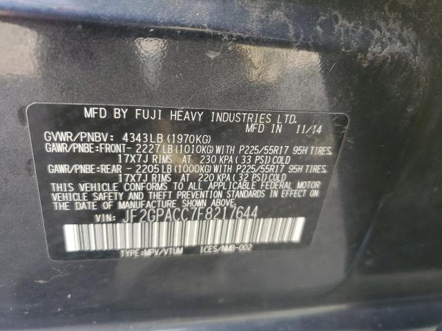 2015 SUBARU XV CROSSTR JF2GPACC7F8217644